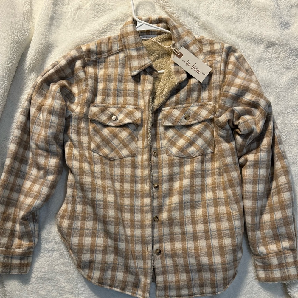 NWT In Bloom plaid jacket. Size small